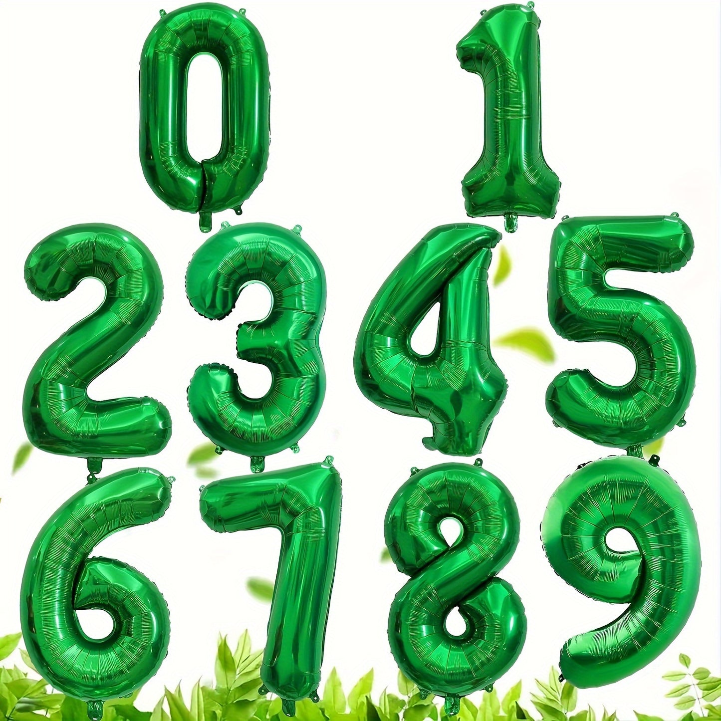1pc, 32-inch Foil Green Number 0-9 Balloon for Birthday, Anniversary, Graduation, Home Room Decor, Atmosphere Background Layout, Party Decor Supplies
