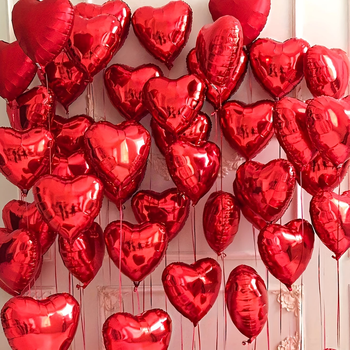 15pcs Heart-shaped Foil Balloons for Valentine's Day, Birthday, Wedding, Anniversary, Proposal Engagement Decor and Party Atmosphere Arrangement