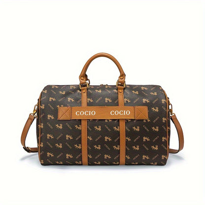Chic Women's Faux Leather Tote Bag With Detachable Strap - Waterproof, Zip Closure, Polyester Lined Commuter Handbag