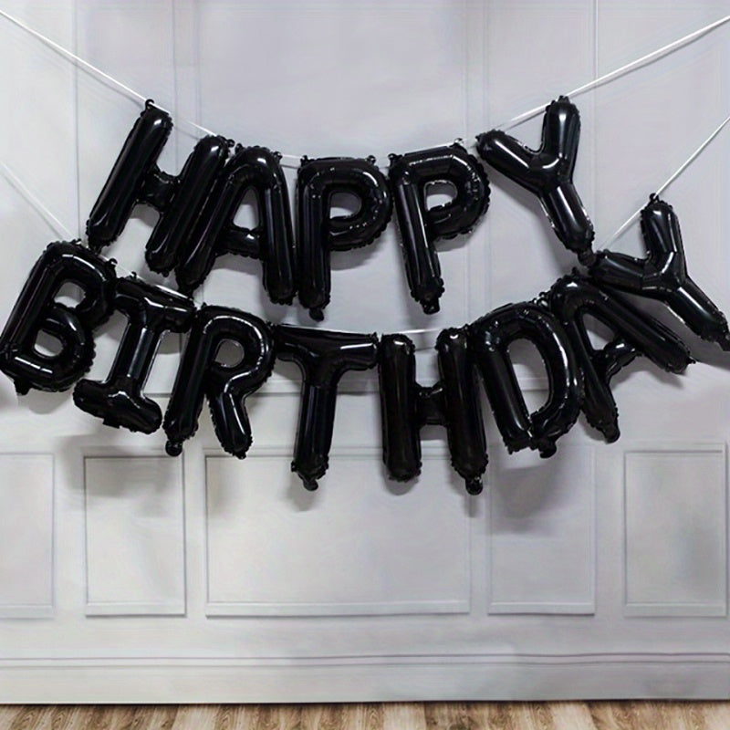 13pcs Golden Foil Letter Balloons Set - Luxurious Happy Birthday Decoration, Photo-Ready Party Supplies, Aesthetic Room Decor, and Festive Party Decorations - Perfect for Celebrations and Special Occasions