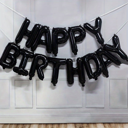 13pcs Golden Foil Letter Balloons Set - Luxurious Happy Birthday Decoration, Photo-Ready Party Supplies, Aesthetic Room Decor, and Festive Party Decorations - Perfect for Celebrations and Special Occasions