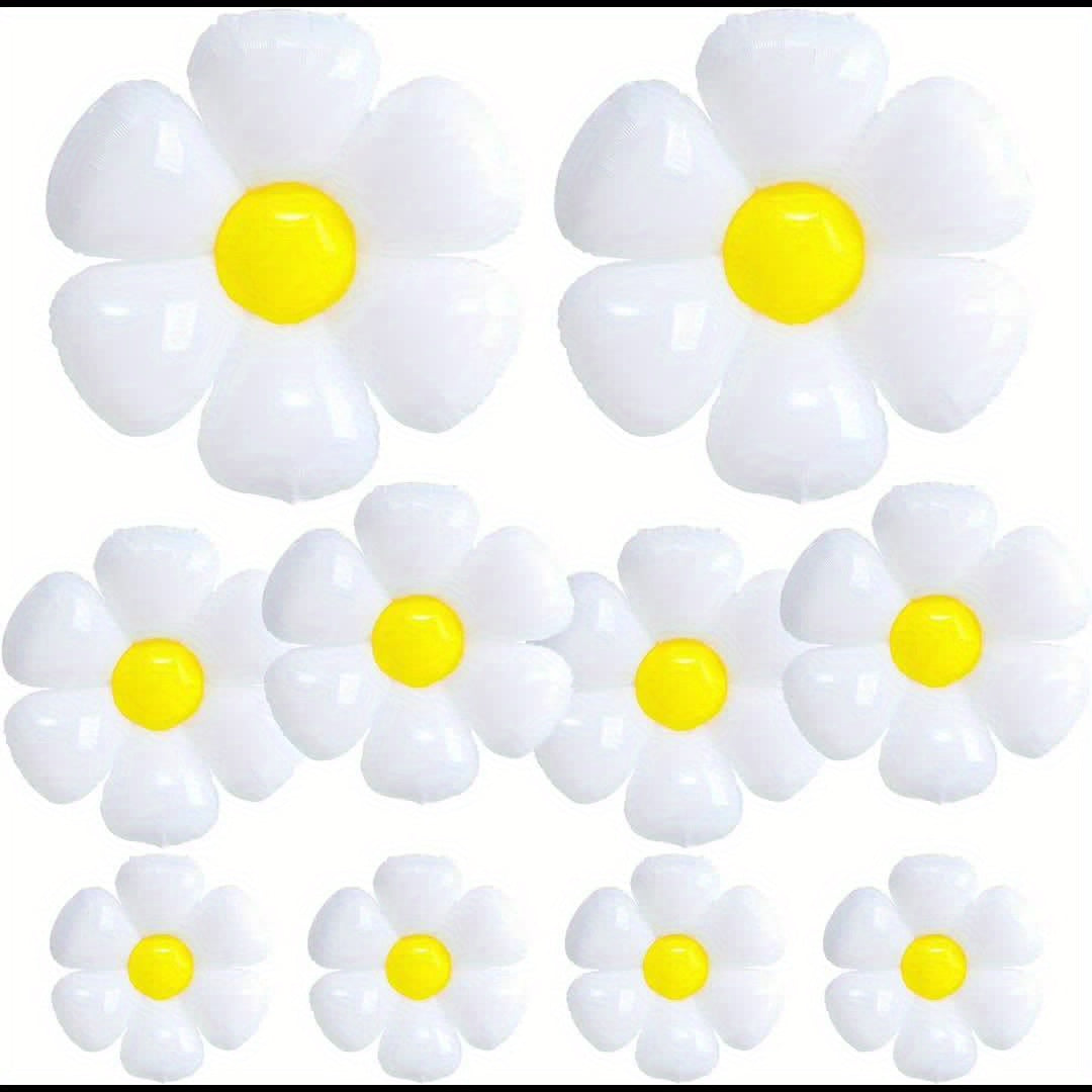 10pcs Vibrant Daisy Flower Balloons - Adorable Floral Decor - Brighten Up Birthday, Wedding & Outdoor Celebrations