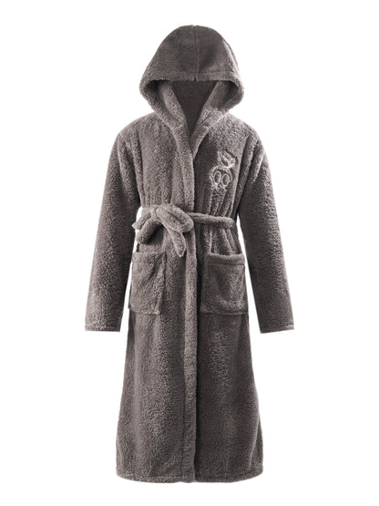 Ultra-Soft Men's Comfy Fleece Robe - Hooded Pajamas with Pockets, Hair Dry Hat, and One-Piece Lace Up Kimono Design for Warm Nightwear After Bath - Cozy Home Wear for Men