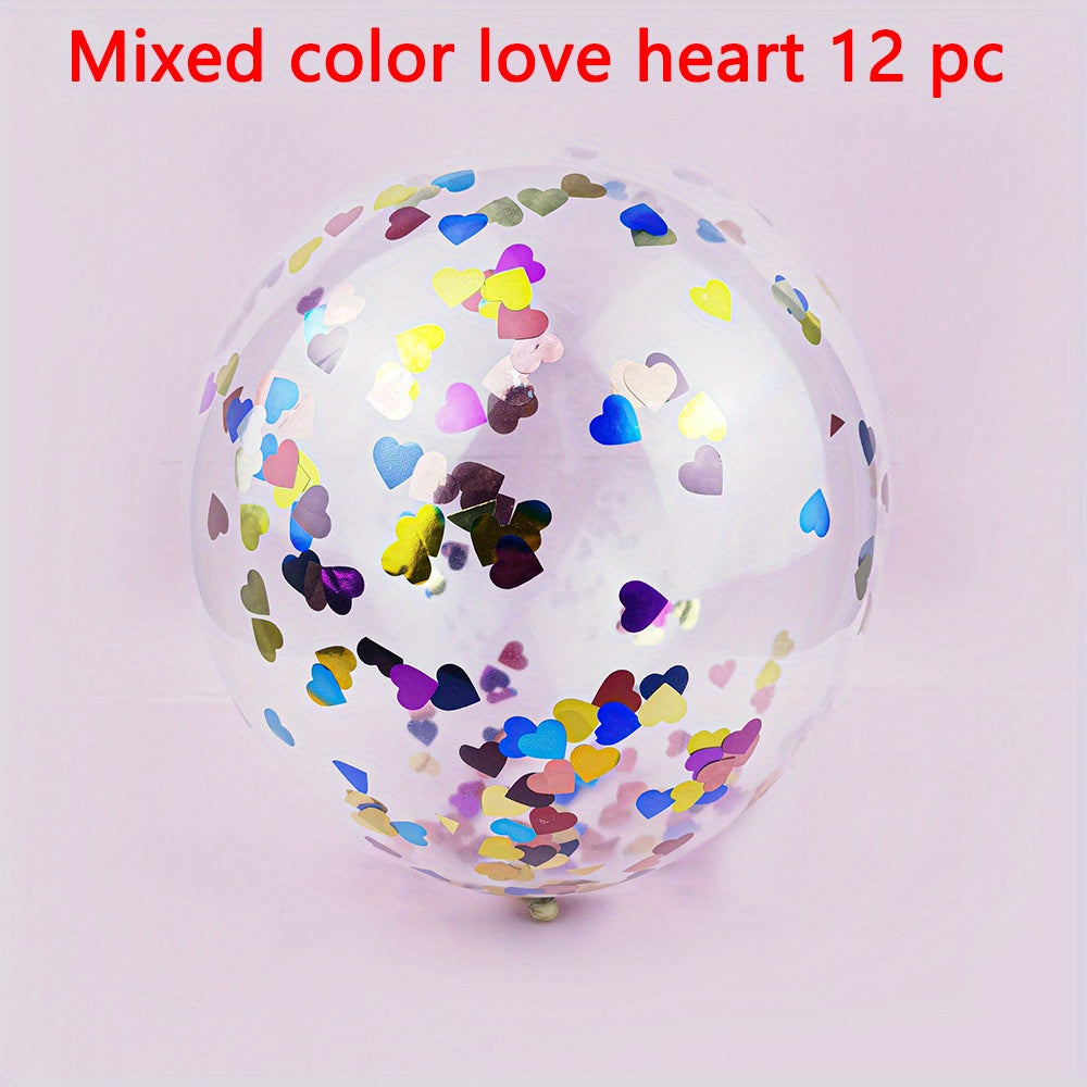 12pcs/30pcs Golden Confetti 12-Inch Latex Balloons for Perfect Party Decorations - Graduation, Weddings, Birthdays