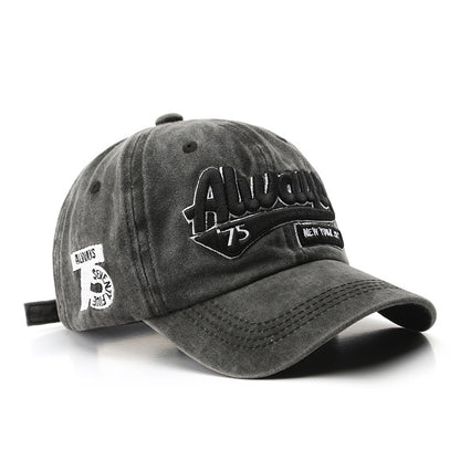 Men's Retro Baseball Hat Pattern Charms Embroidery Baseball Cap Sunshade Hat Spring And Autumn Male Character Street Baseball Cap