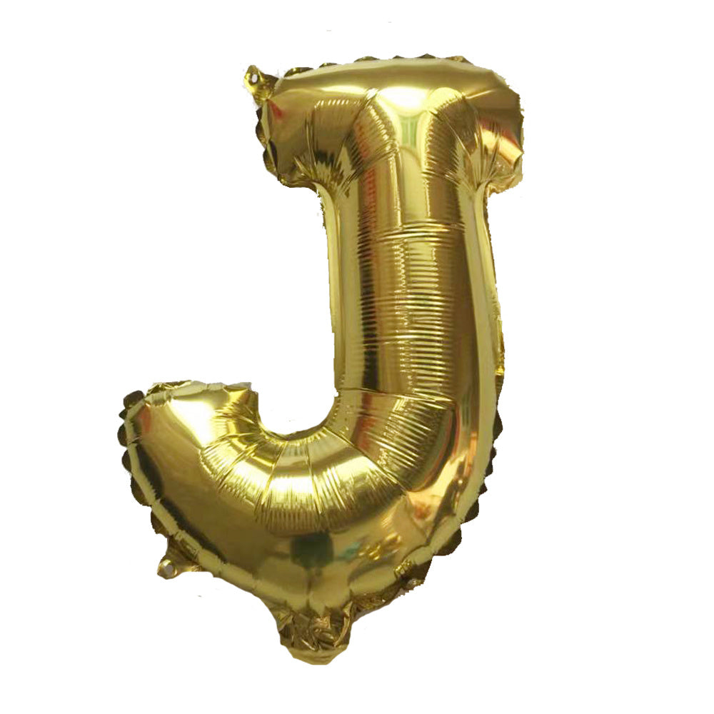 1pc Golden Letters Aluminum Film Number Balloons (16 "), Birthday Party Decoration