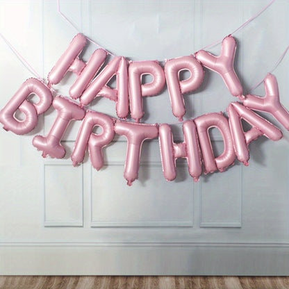 13pcs Golden Foil Letter Balloons Set - Luxurious Happy Birthday Decoration, Photo-Ready Party Supplies, Aesthetic Room Decor, and Festive Party Decorations - Perfect for Celebrations and Special Occasions