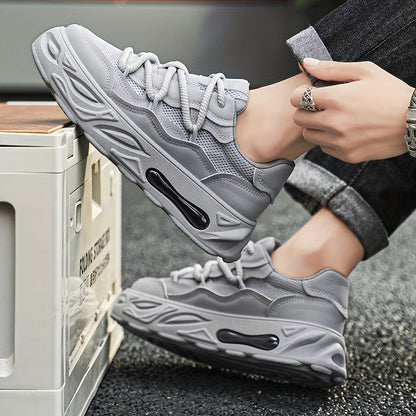 Trendy Chunky Sneakers - Breathable Mesh, Lace-Up, Height-Boosting Platform Shoes for Men & Women