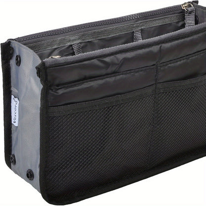 13-Pocket Purse Organizer Insert for Handbags, Nylon Bag Organizers Inside Tote Pocketbook with Spacious Compartments