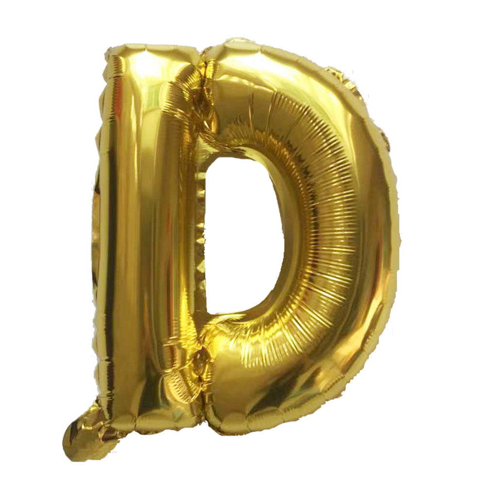 1pc Golden Letters Aluminum Film Number Balloons (16 "), Birthday Party Decoration