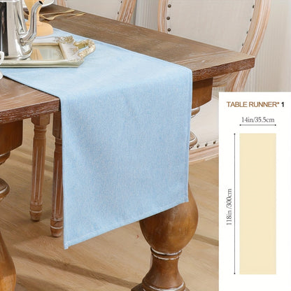 1pc Premium Farmhouse Table Runner - Solid Color, Durable Polyester Decor for Autumn, Thanksgiving, Christmas Dining - A Stylish, Cozy Touch to Your Home Decor