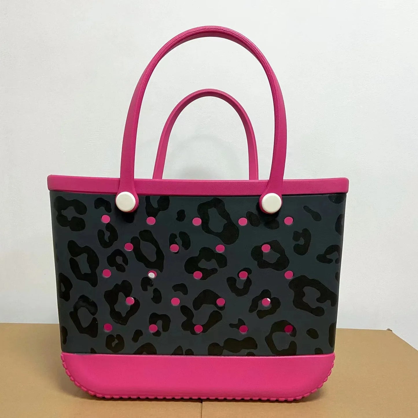 Large Boggs Beach Bag Baseball Summer Rugby EVA Beach Basket Womens Picnic Handbag Hole Waterproof Handbag Shoulder Bag 240529