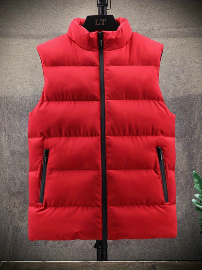 Mens Quilted Insulated Down Vest - Sleeveless Puffer Style for Ultimate Warmth - Zippered Pockets perfect for Winter Sports & Travel Adventures