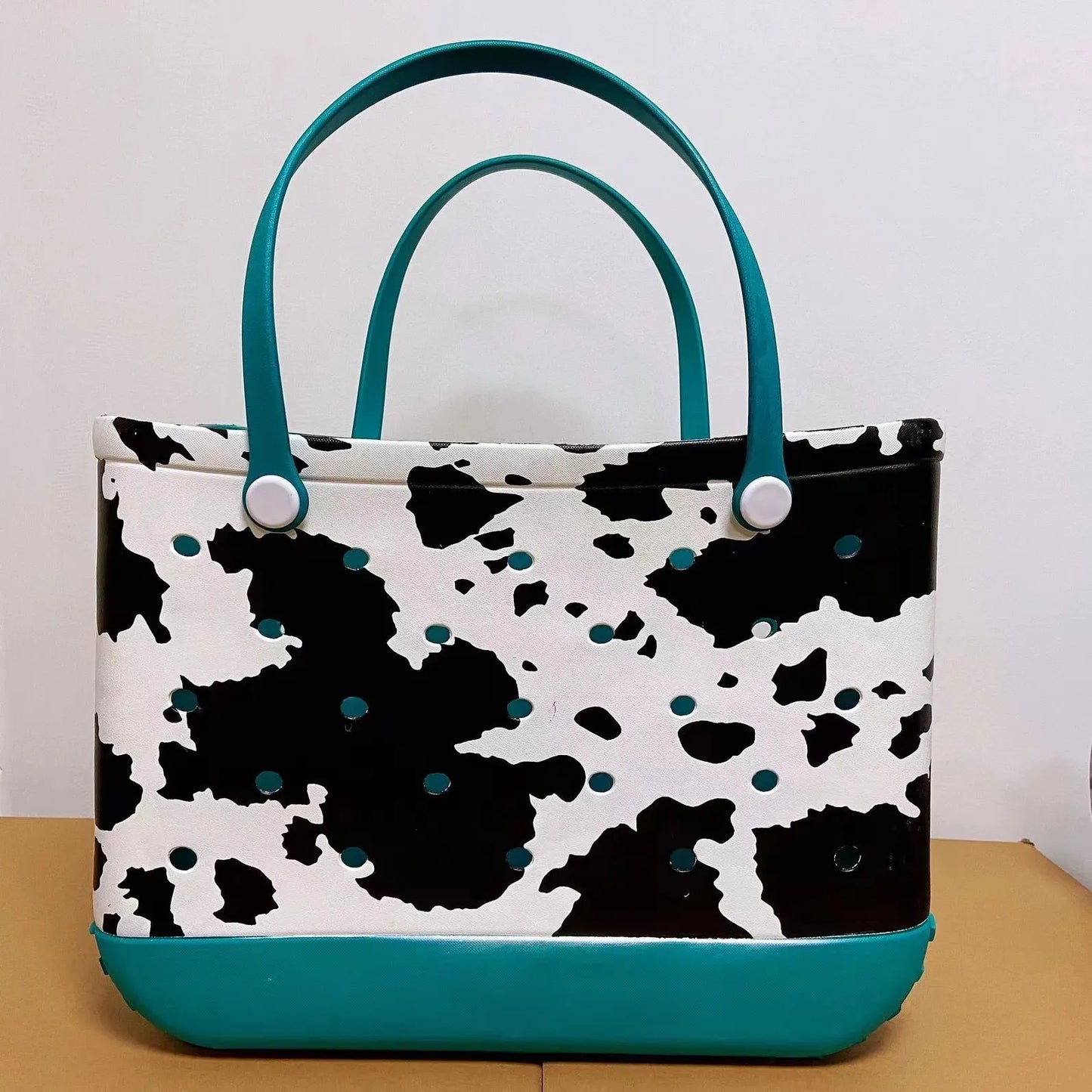 Large Boggs Beach Bag Baseball Summer Rugby EVA Beach Basket Womens Picnic Handbag Hole Waterproof Handbag Shoulder Bag 240529