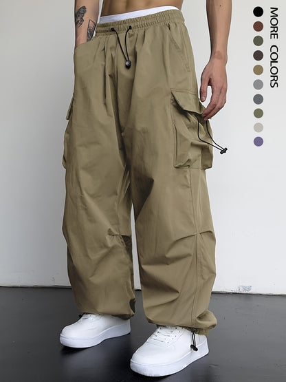 Men's Chic Y2k Loose Fit Cargo Pants - Flap Pocket, Comfortable, Relaxed Style, Streetwear-Inspired, Versatile, and Practical - Perfect for Casual Daily Wear