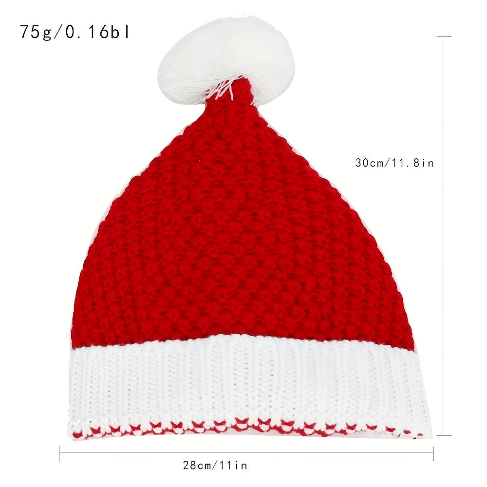 Christmas Hat For Men And Women, Knitted Woolen Hat, Classic Christmas Hat, Christmas Party Supplies, Halloween Costume, New Year's Gift
