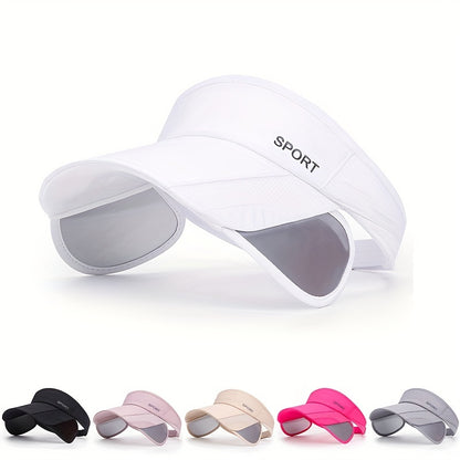 Quick-Fit Retractable Visor Cap - Wide-Brim Sunshade for Golf, Beach & Tennis - UV-Blocking, Ventilated, Anti-UV Protection - Ideal for Men & Womens Outdoor Adventures