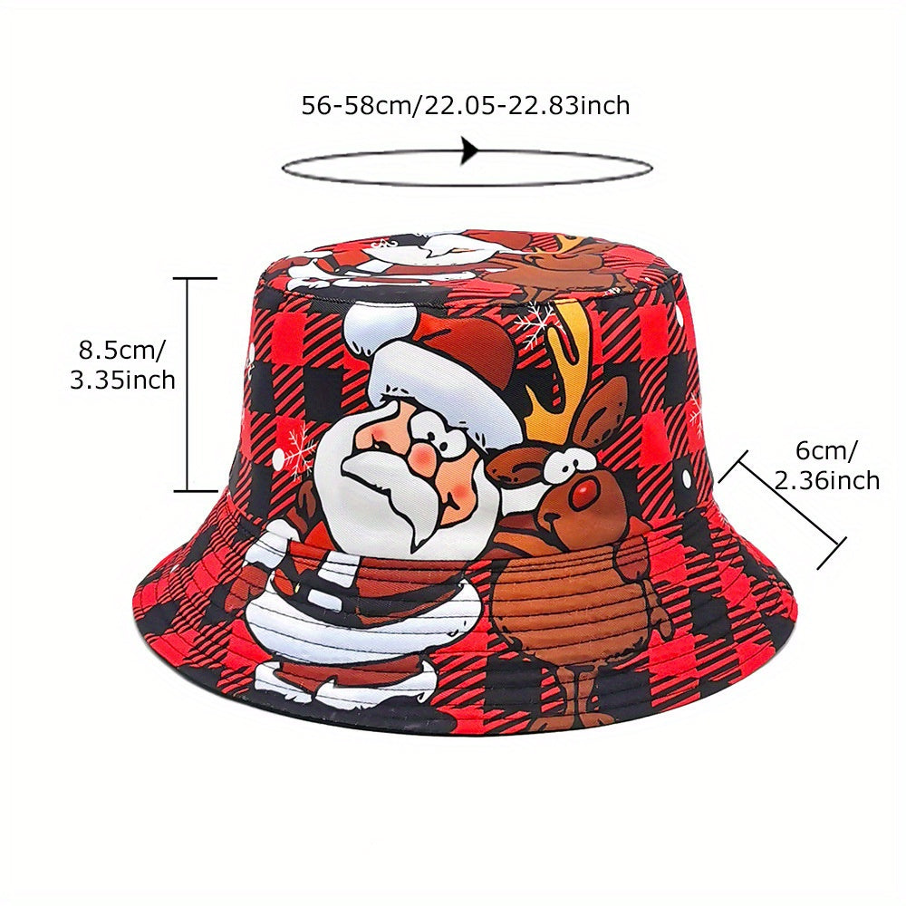 Santa Claus pattern cute fisherman hat Christmas party dress up hat