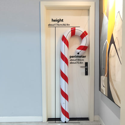 Giant Inflatable Christmas Candy Cane Balloon - 70.9" Tall, Reusable PVC Holiday Decor for Home & Party Atmosphere, Perfect for Christmas Celebrations, Carnival Themed Events, No Power Needed