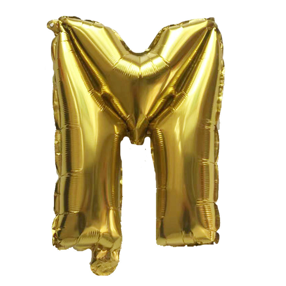 1pc Golden Letters Aluminum Film Number Balloons (16 "), Birthday Party Decoration