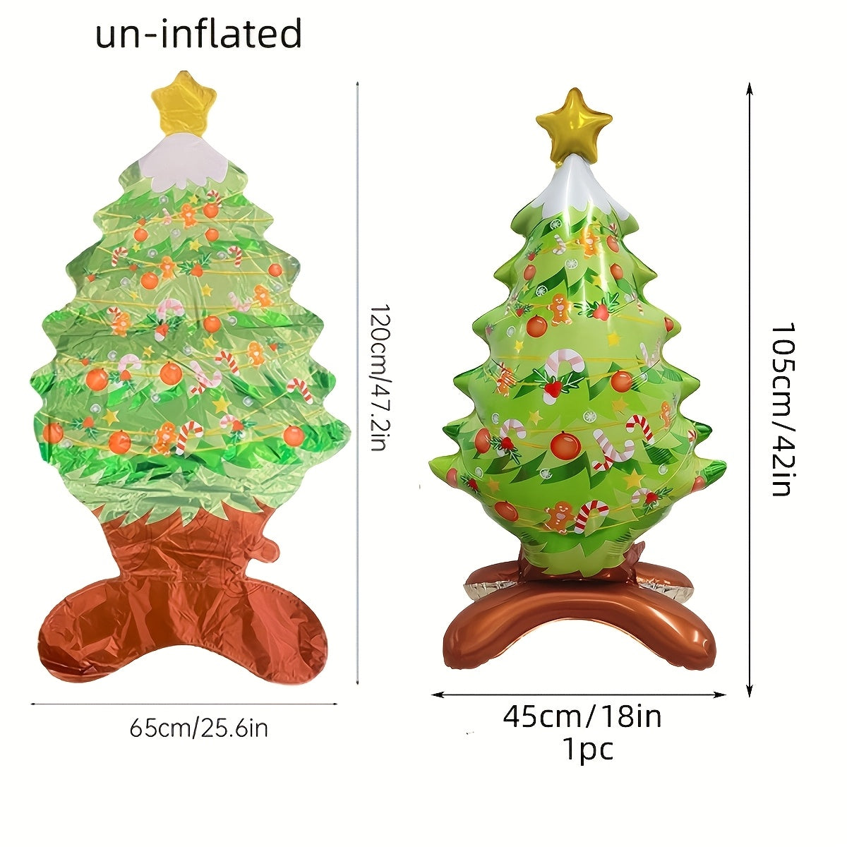 1pc Large Standing Star Shaped Foil Balloon - Inflatable Christmas Tree Decoration for Indoor and Outdoor Party, Perfect for Christmas, New Year, and Birthday Celebrations with Festive Holiday Cheer