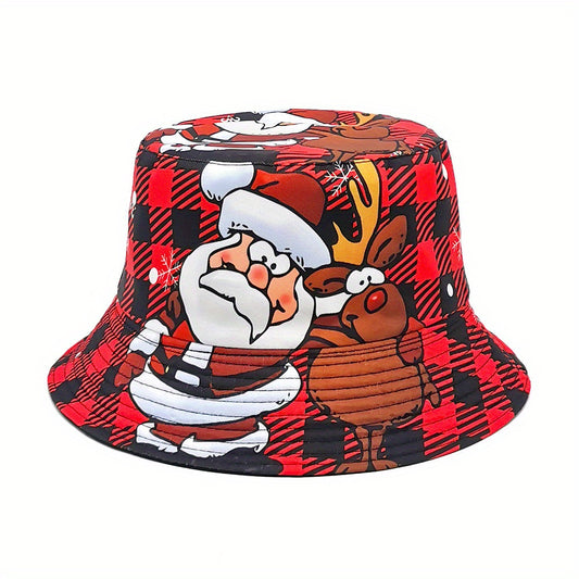 Santa Claus pattern cute fisherman hat Christmas party dress up hat