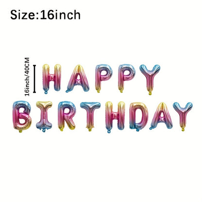 13pcs Golden Foil Letter Balloons Set - Luxurious Happy Birthday Decoration, Photo-Ready Party Supplies, Aesthetic Room Decor, and Festive Party Decorations - Perfect for Celebrations and Special Occasions