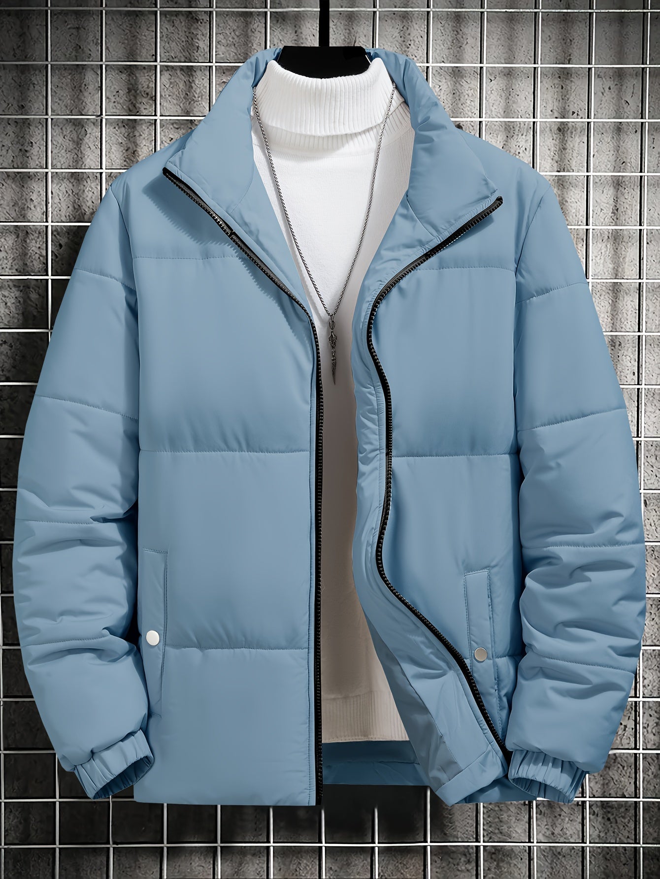 Ultra-Warm Mens Padded Jacket - Casual, Relaxed Fit with Stylish Lapel Design, Puffer Style for Maximum Warmth, Perfect for Fall and Winter Seasons - Long-Sleeved Coat