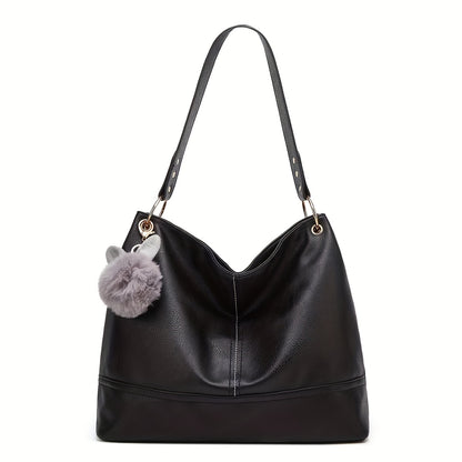 Vintage Color Contrast Hobo Bag, Retro Large Capacity Tote Bag, Women'S All-Match Shoulder Bag & Purse