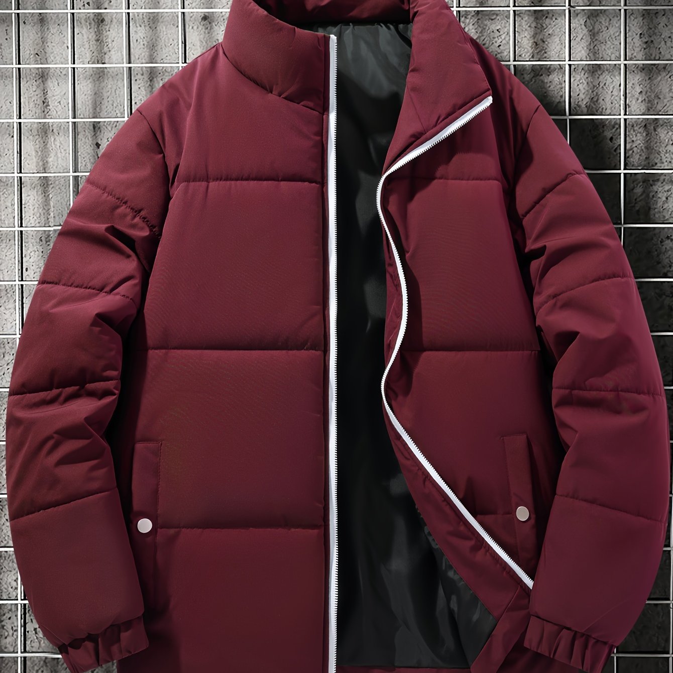 Ultra-Warm Mens Padded Jacket - Casual, Relaxed Fit with Stylish Lapel Design, Puffer Style for Maximum Warmth, Perfect for Fall and Winter Seasons - Long-Sleeved Coat