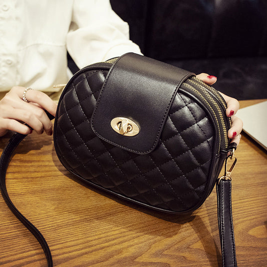 2025 bag women's shoulder bag original small bag multi-layer zipper messenger bag lock women's bag rhombus soft leather bag