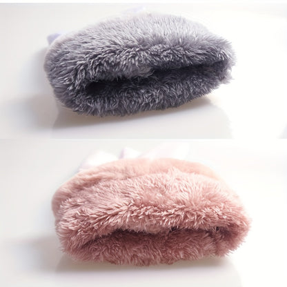 Thickening Plush Warm Cycling Gloves, Windproof & Waterproof Winter Gloves, Touch Screen Thermal Driving Gloves For Women