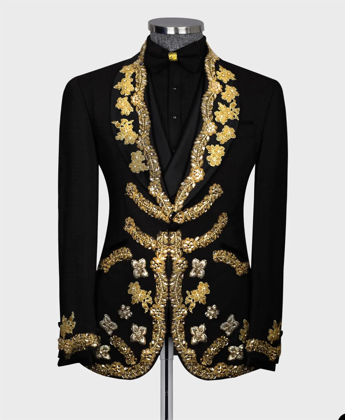 Luxury Groom Wear For Prom Men Wedding Suits Shawl Lapel Jacket Appliques 3 Pcs Custom Made(Blazer+Pants+Vest)