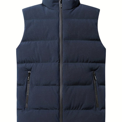 Mens Quilted Insulated Down Vest - Sleeveless Puffer Style for Ultimate Warmth - Zippered Pockets perfect for Winter Sports & Travel Adventures