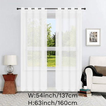 1pc Solid Lightweight Voile Sheer Curtain Panel - Soft, Light-Filtering, Grommet Top, Easy Hang - Perfect for Living Room, Dining Room Home Decor, Filtering Natural Light, Enhancing Interior Ambiance