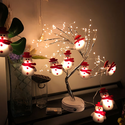 1 Set of Festive LED Snowman String Lights - 5.4ft/1.65m Long, 10 Bright Lights, Christmas Ornaments, Decorations for Christmas Tree, Party, Festive Ambiance