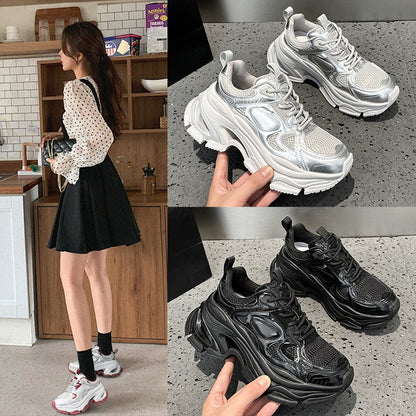 2025 Platform dad shoes women's popular autumn and winter new Korean version breathable and versatile, lightweight and non-slip casual sports shoes tide