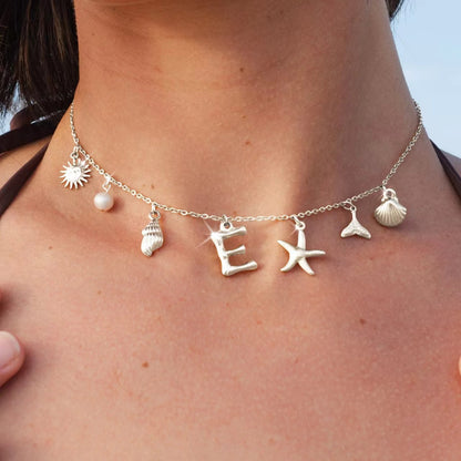 Hot Bubble 26 Letter Necklace Stainless Steel Bamboo Letter Ocean Necklace Case Letter Necklace Wholesale