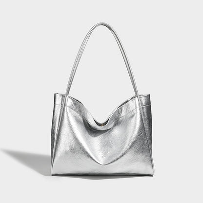 2025 Korean version of fashion autumn and winter simple new tote bag mother bag soft leather large capacity high-end portable shoulder bag