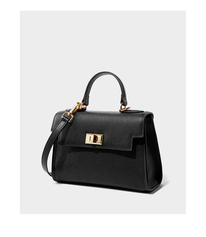 2025 Classic commuter women's bag popular new versatile cowhide shoulder bag trendy retro hand messenger bag