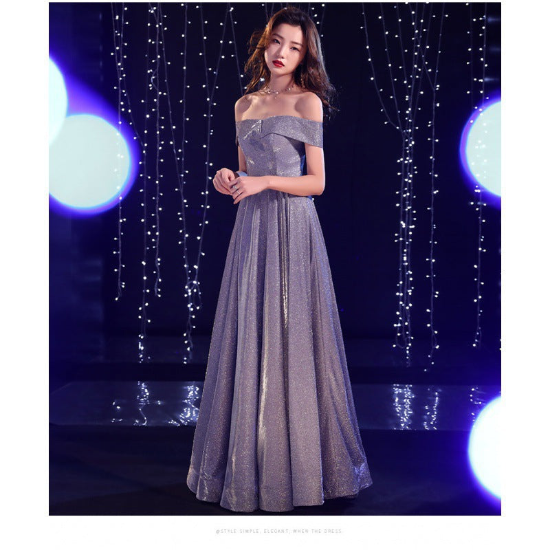 VAKKV Banquet Evening Dress  New Noble Atmosphere Queen Host Long Slim Temperament Party Dress for Women