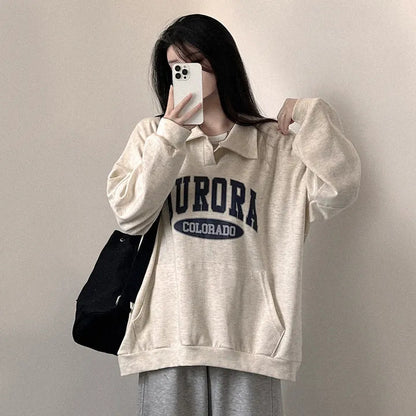 VAKKV Manufacturer winter velvet thickened oversize Popular gas age reduction super good-looking top polo lapel sweater thin Korean