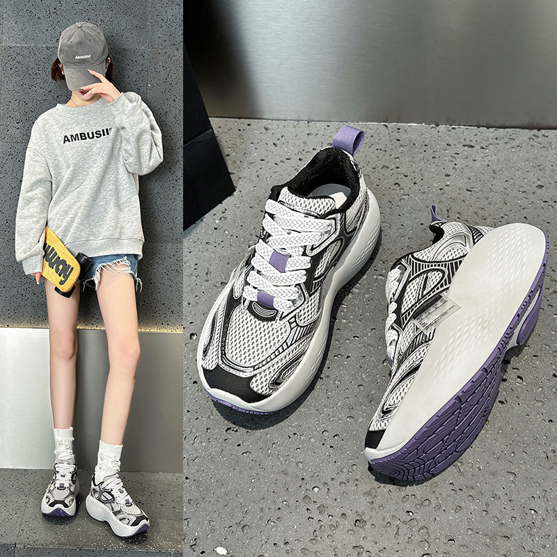 2025 couple Wu Jianhao star with the same platform city walking rocking dad shoes women's sports and leisure shoes