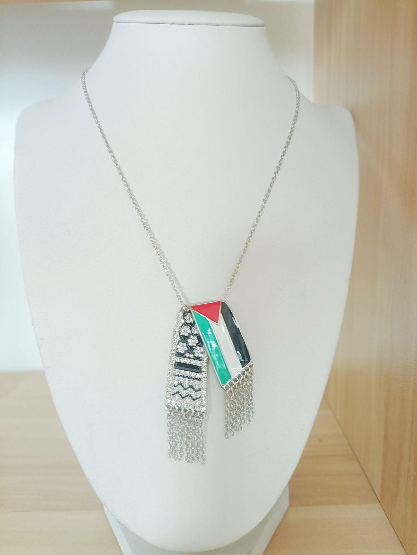Cross-Border Hot Selling Stainless Steel Chain Furnace Vacuum Degree 18K Arab Land Gallery Fiya Necklace Palestine