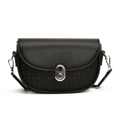 VAKKV 2025 Korean niche bag women's popular new trendy retro saddle bag premium Popular style messenger imitation woven small bag