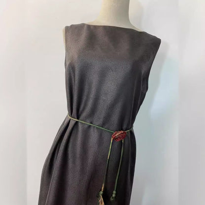 Shunde Xiangyun Sha One Shoulder Sleeveless Dress for Women's Spring/Summer New Product Commuting Style Evening Split Dress