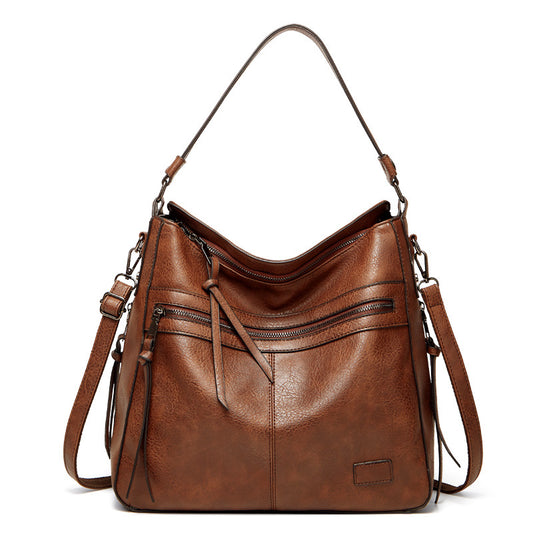 2025 popular new women's bags,  retro fashion tote big bags, casual soft leather bags, one-shoulder messenger handbags.
