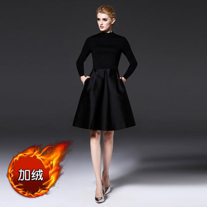Spring and summer 2023 new European and American women's fashion classics Hepburn style versatile little black dress slimming dress dress
