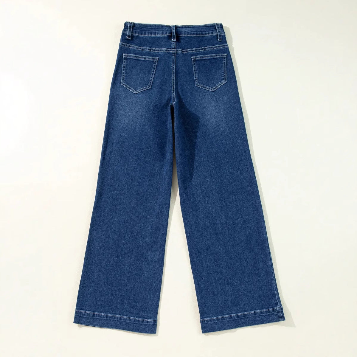 VAKKV 2025 cross-border  spring 2025 new dark blue high-waisted wide-leg jeans women's fashion retro straight-leg pants