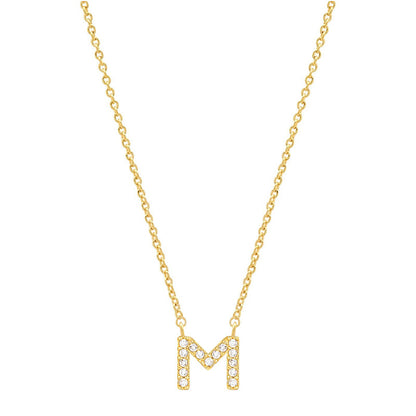 vakkv  Hot Selling Fashion All-Match S925 Silver 26 English Letters Pendant Necklace for Women Inlaid Zircon Special-Interest Design